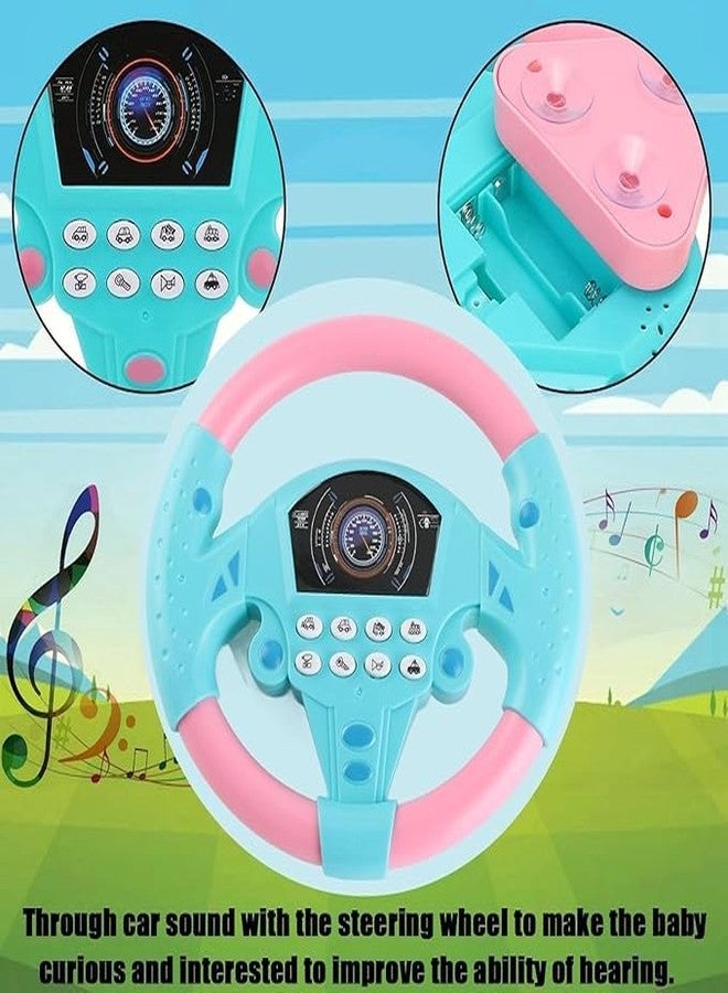 DNGM Creation Premium Kids Driving Steering Wheel Funny Interactive Driving Wheel with Music (Pink & Blue) - Image 3